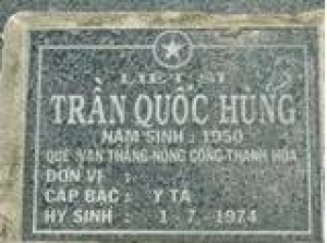 Tìm thân nhân liệt sĩ Trần Quốc Hùng hi sinh năm 1974