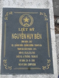 Nhắn tìm thân nhân liệt sỹ  Nguyễn Huy Biên