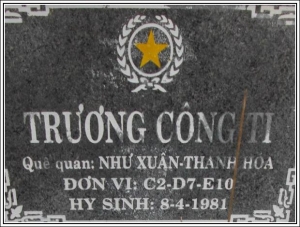 Nhắn tin tìm thân nhân liệt sĩ Trương Công Ti