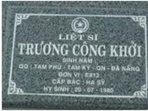 Tìm thân nhân liệt sĩ Trương Công Khởi
