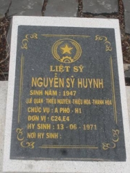 Nhắn tìm thân nhân liệt sỹ  Nguyễn Sỹ Huynh