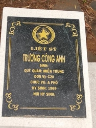 Nhắn tìm thân nhân liệt sĩ  Trương Công Anh