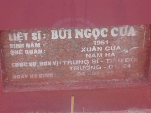 Nhắn tìm thân nhân liệt sỹ Bùi Ngọc Cửa (Cưa)