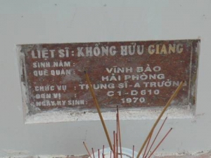 Tìm thân nhân liệt sĩ Khổng Hữu Giang