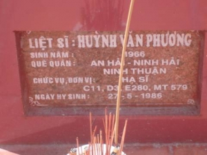 Nhắn tìm thân nhân liệt sỹ Huỳnh Văn Phương