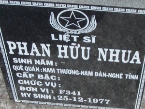 Tìm thân nhân liệt sỹ Phan Hữu Nhua