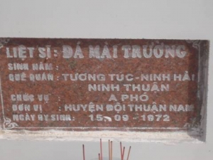 Nhắn tìm thân nhân liệt sỹ Đá Mài Trường