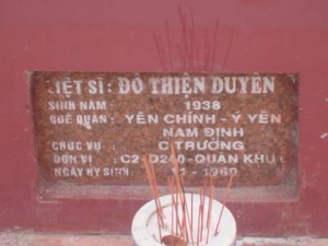 Nhắn tìm thân nhân liệt sỹ Đỗ Thiện Duyên