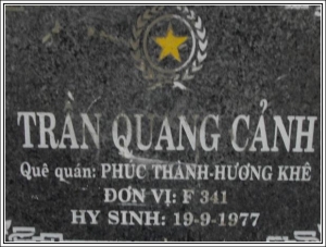 Nhắn tìm thân nhân liệt sỹ  Trần Quang Cảnh