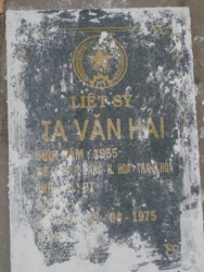 Nhắn tìm thân nhân liệt sỹ  Tạ Văn Hải