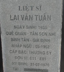 Tìm thân nhân liệt sĩ Lại Văn Tuấn