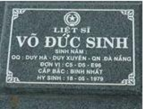 Tìm thân nhân liệt sĩ Võ Đức Sinh