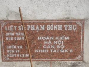 Nhắn tìm thân nhân liệt sỹ  Phạm Đình Thụ