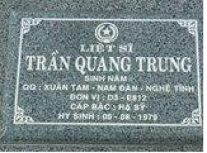 Tìm thân nhân liệt sĩ Trần Quang Trung