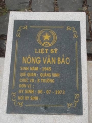 Nhắn tìm thân nhân liệt sỹ  Nông Văn Bảo