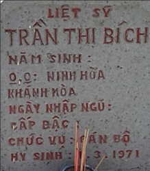 Tìm thân nhân liệt sĩ Trần Thị Bích