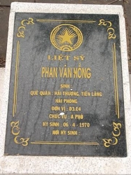Tìm thân nhân liệt sĩ  Phan Văn Hồng