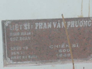 Nhắn tìm thân nhân liệt sĩ Phan Văn Phương