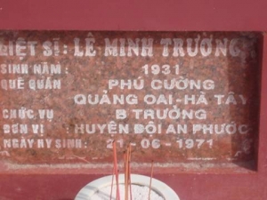 Nhắn tìm thân nhân liệt sỹ  Lê Minh Trường
