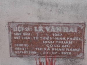 Nhắn tìm thân nhân liệt sỹ  Lê Văn Hai