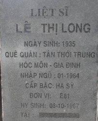 Tìm thân nhân liệt sĩ Lê Thị Long