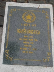 Nhắn tìm thân nhân liệt sỹ Nguyễn Đăng Khoa