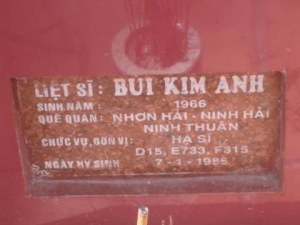 Nhắn tìm thân nhân liệt sỹ Bùi Kim Anh