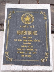  Nhắn tìm thân nhân liệt sỹ  Nguyễn Thái Học