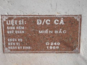 Nhắn tìm thân nhân liệt sỹ Cà