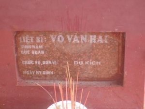 Nhắn tìm thân nhân liệt sĩ Võ Văn Hải