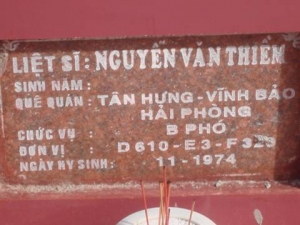 Tìm thân nhân liệt sĩ  Nguyễn Văn Thiềm
