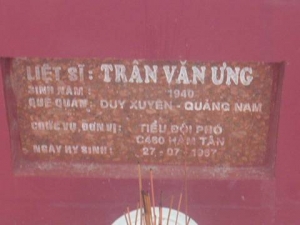 Nhắn tìm thân nhân liệt sỹ Trần Văn Ưng