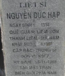 Tìm thân nhân liệt sĩ Nguyễn Đức Hạp