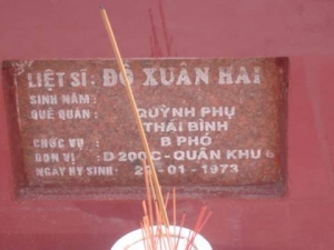 Nhắn tìm thân nhân liệt sỹ Đỗ Xuân Hải