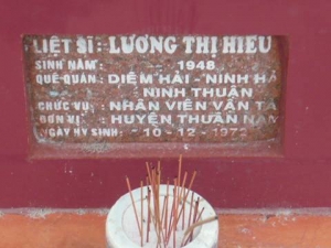 Nhắn tìm thân nhân liệt sỹ Lương Thị Hiếu