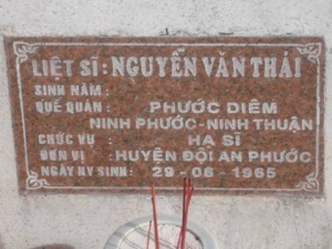 Nhắn tìm thân nhân liệt sỹ  Nguyễn Văn Thái