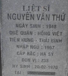 Tìm thân nhân liệt sĩ Nguyễn Văn Thứ