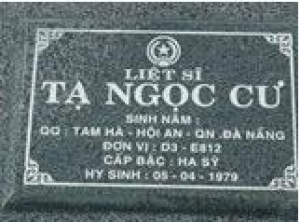Tìm thân nhân liệt sĩ Tạ Ngọc Cư