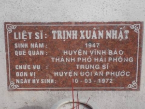 Tìm thân nhân liệt sĩ Trịnh Xuân Nhất (Nhật )
