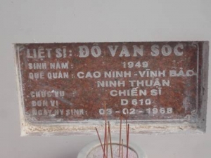 Nhắn tìm thân nhân liệt sỹ Đỗ Văn Sóc