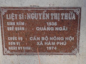 Nhắn tìm thân nhân liệt sỹ  Nguyễn Thị Thừa