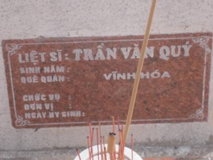 Nhắn tìm thân nhân liệt sĩ Trần Văn Quý