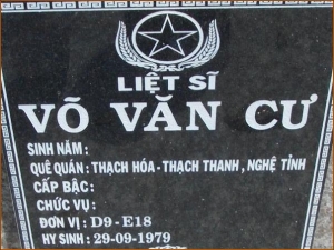 Nhắn tìm thân nhân liệt sỹ  Võ Văn Cư