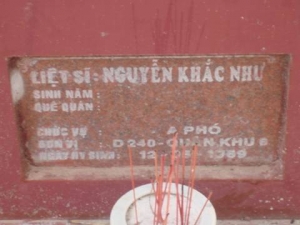 Nhắn tìm thân nhân liệt sĩ Nguyễn Khắc Như