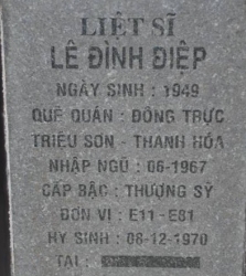 Tìm thân nhân liệt sĩ Lê Đình Điệp
