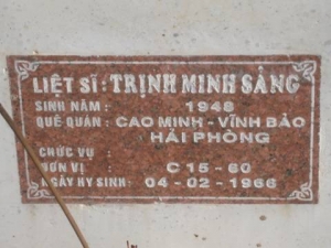 Tìm thân nhân liệt sĩ  Trịnh Minh Sảng