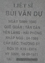 Tìm thân nhân liệt sĩ Bùi Văn Dự