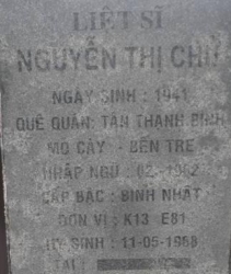 Tìm thân nhân liệt sĩ Nguyễn Thị Chử