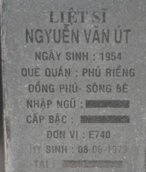 Tìm thân nhân liệt sĩ Nguyễn Văn Út