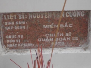 Nhắn tìm thân nhân liệt sỹ Nguyễn Văn Cường